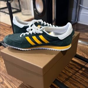 Adidas Green and Yellow Classic Sneakers